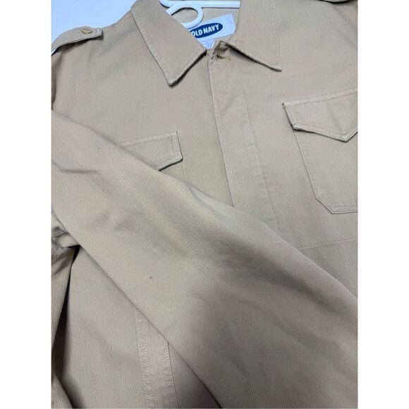 VINTAGE OLD NAVY BUTTON UP MILITARY STYLE CANVAS ENGINEER JACKET SZ XL SEE NOTES - Picture 11 of 12